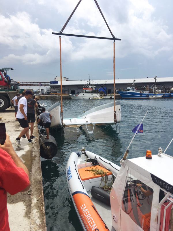 How we saved an overturned catamaran